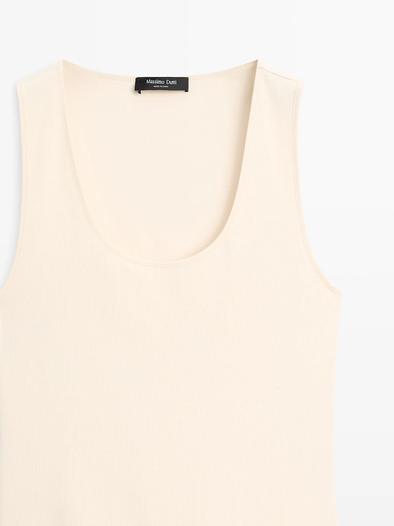 Cotton blend dress with contrast poplin