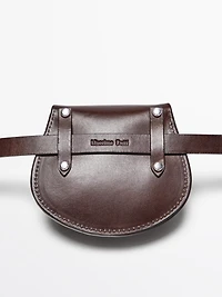 Nappa leather pouch belt