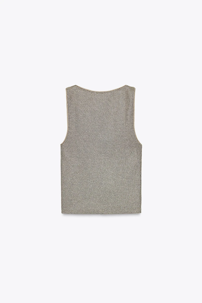 TEXTURED TOP WITH METALLIC THREAD