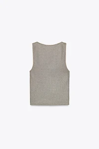 TEXTURED TOP WITH METALLIC THREAD