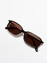 Contrast rectangular sunglasses