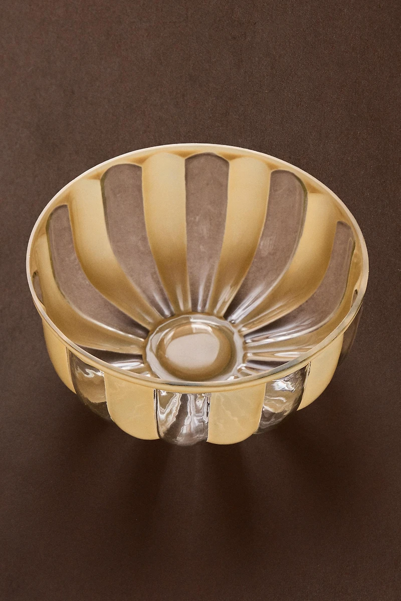 STRIPED GLASS SALAD BOWL
