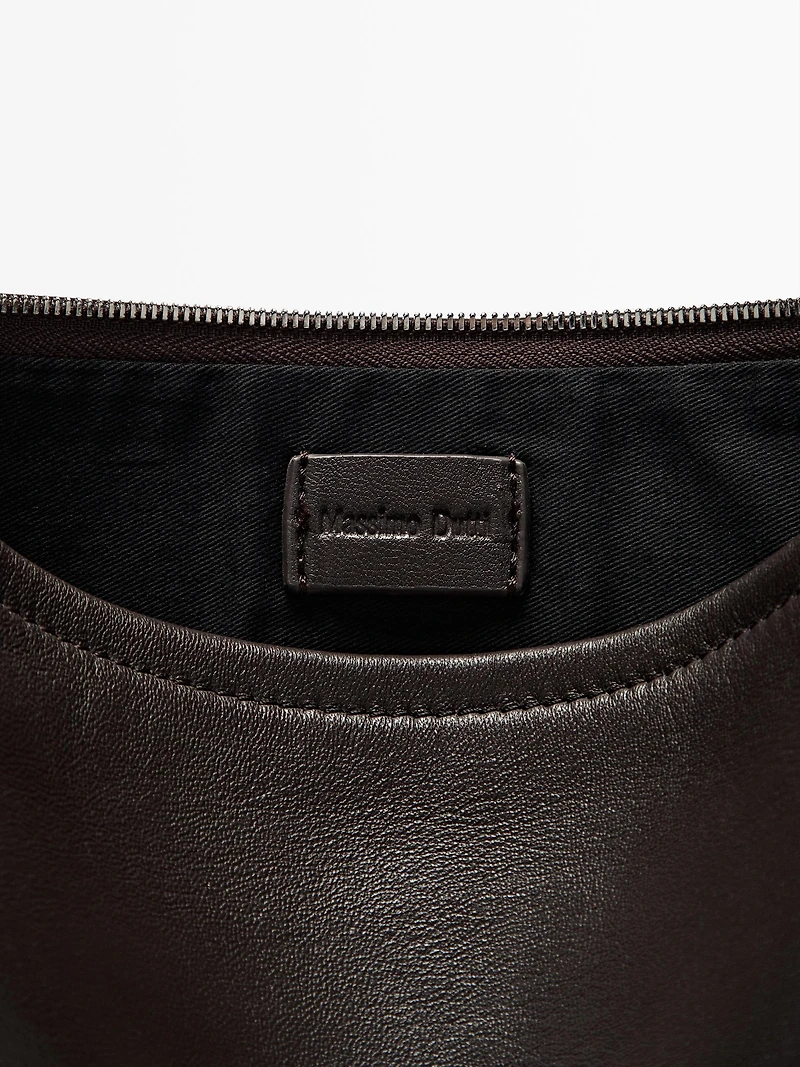 Small nappa leather pouch bag with knot