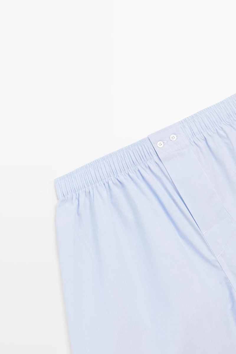 Caleçon micro-rayures 100 % coton