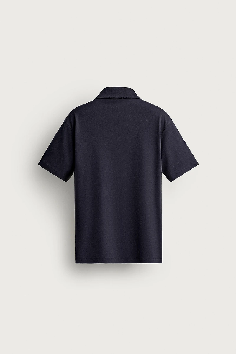 REGULAR FIT STRIPED FLOWY POLO