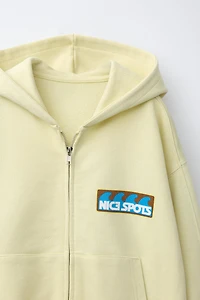 PRINTED ZIP SWEATSHIRT