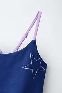 6-14 YEARS/ STUDDED STAR SWIMSUIT