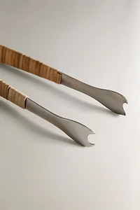 GLASS ICE BUCKET AND TONGS SET
