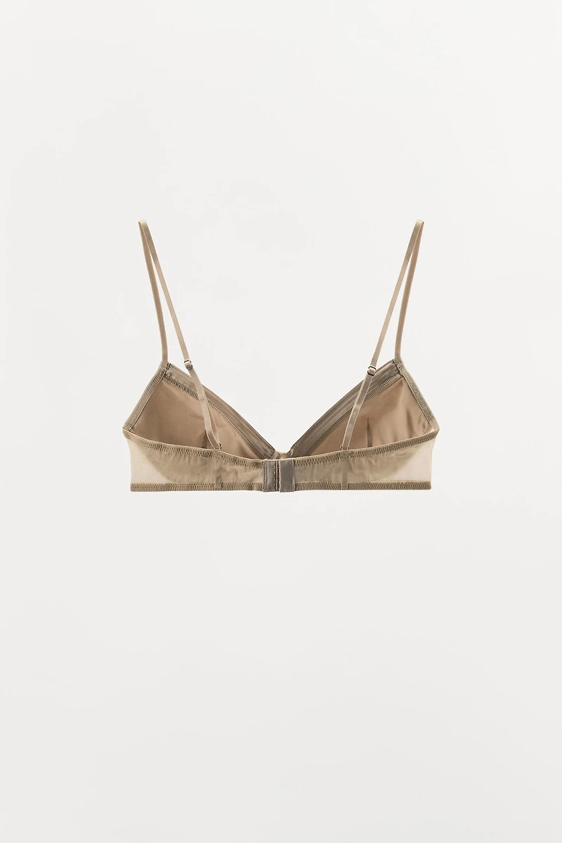 PLEATED SATIN EFFECT BRALETTE