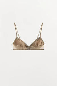 PLEATED SATIN EFFECT BRALETTE