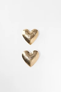 TEXTURED HEART EARRINGS