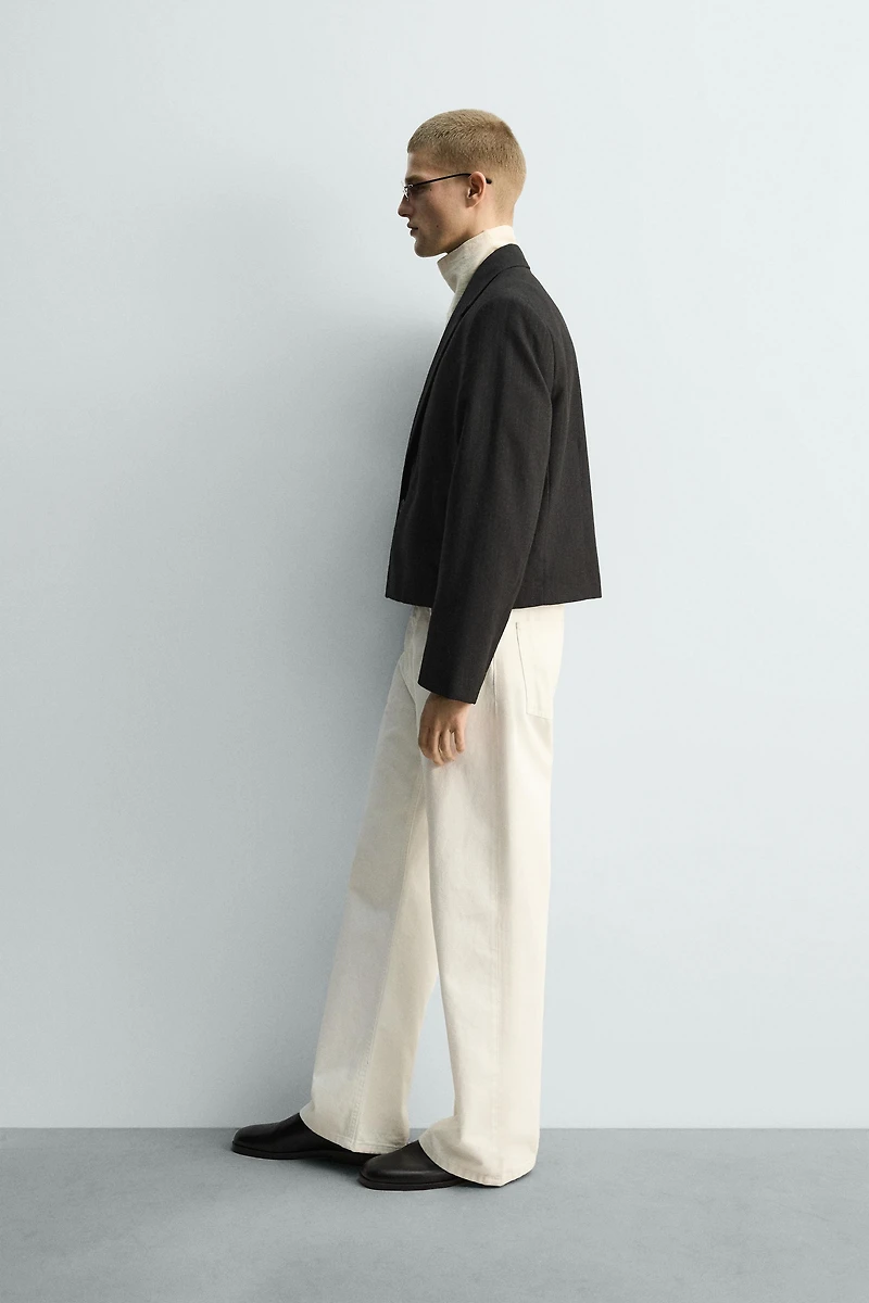 BLAZER COURTE COUPE COSTUME À RAYURES TENNIS