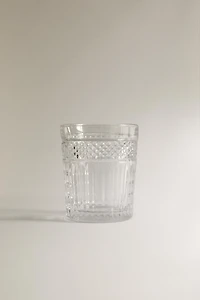 RAISED DESIGN GLASS TUMBLER