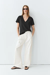Flowing V-neck T-shirt