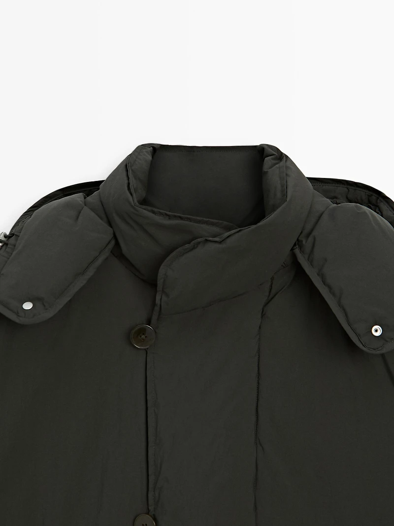 Short puffer parka a feather and down blend