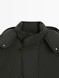 Short puffer parka a feather and down blend