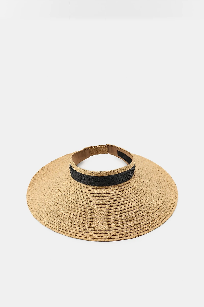 CONTRAST BAND BRAIDED VISOR