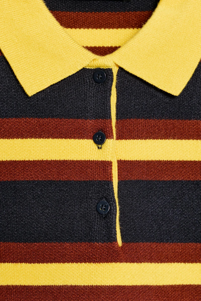 PULL POLO EN MAILLE À RAYURES
