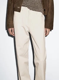 Mid-waist straight-leg trousers