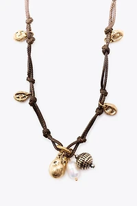 3-PACK OF CORD, COIN AND CHARM NECKLACES