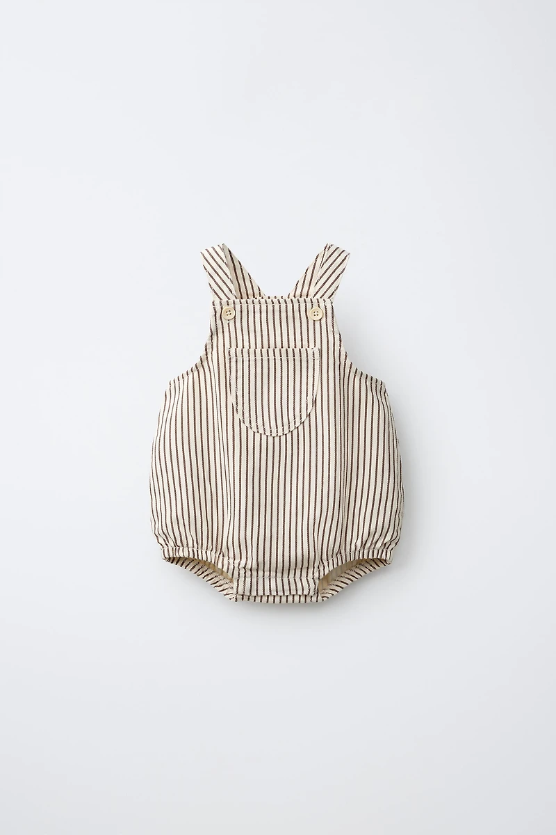 Striped Twill Romper