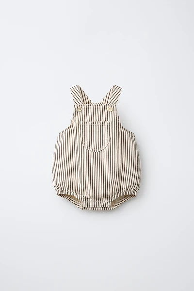 Striped Twill Romper