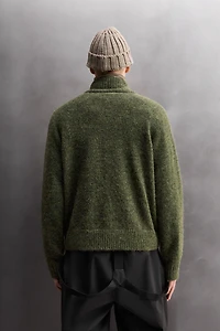 WOOL BLEND QUARTER-ZIP JUMPER
