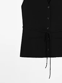 V-neck knit vest