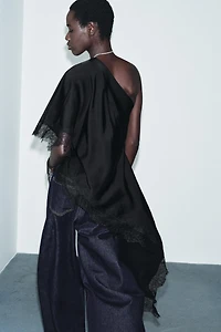ASYMMETRIC LACE TOP ZW COLLECTION