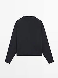 Cotton knit cardigan with gold buttons