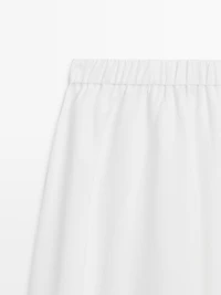 Flowing midi skirt with elastic detail