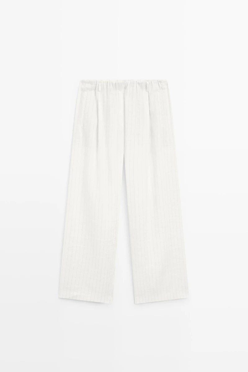 Striped pleated flowing pants - STUDIO