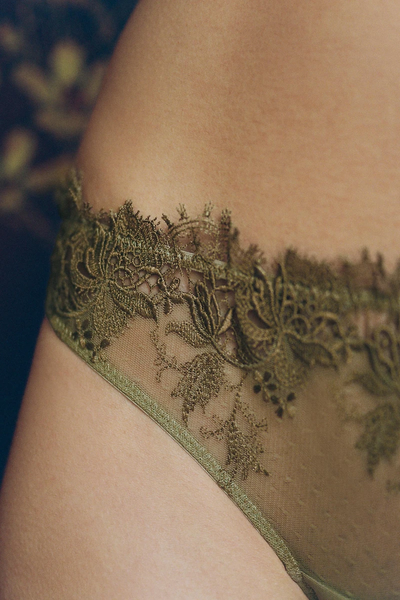 DOTTED MESH LACE PANTIES
