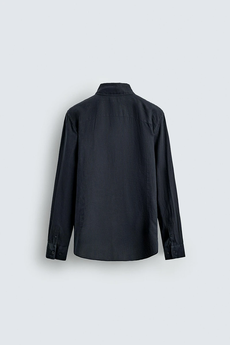 REGULAR FIT 100% LINEN SHIRT