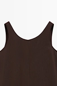 Flowing linen blend playsuit dress