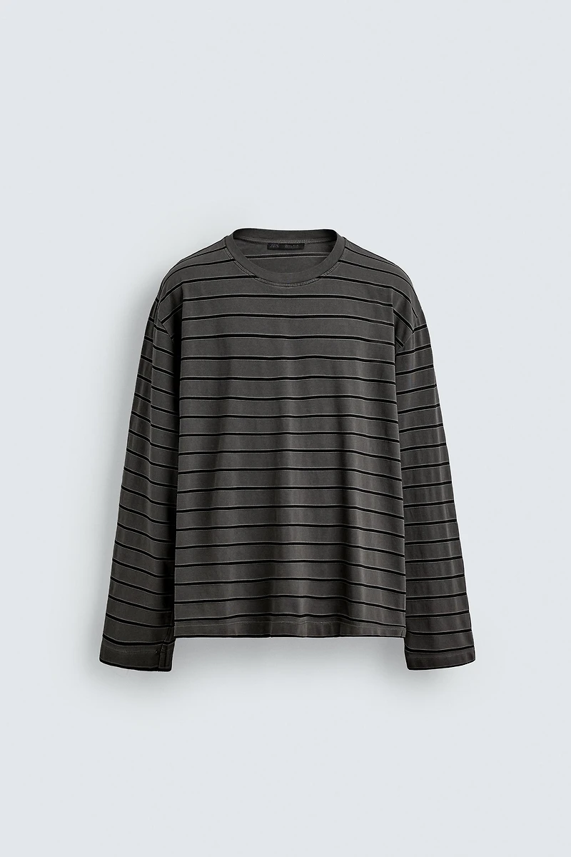 T-SHIRT JACQUARD À RAYURES