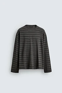 T-SHIRT JACQUARD À RAYURES