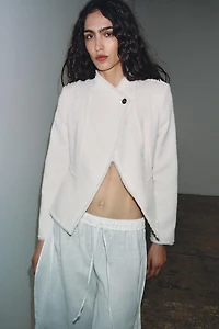 ZW COLLECTION FRINGED PEPLUM BLAZER