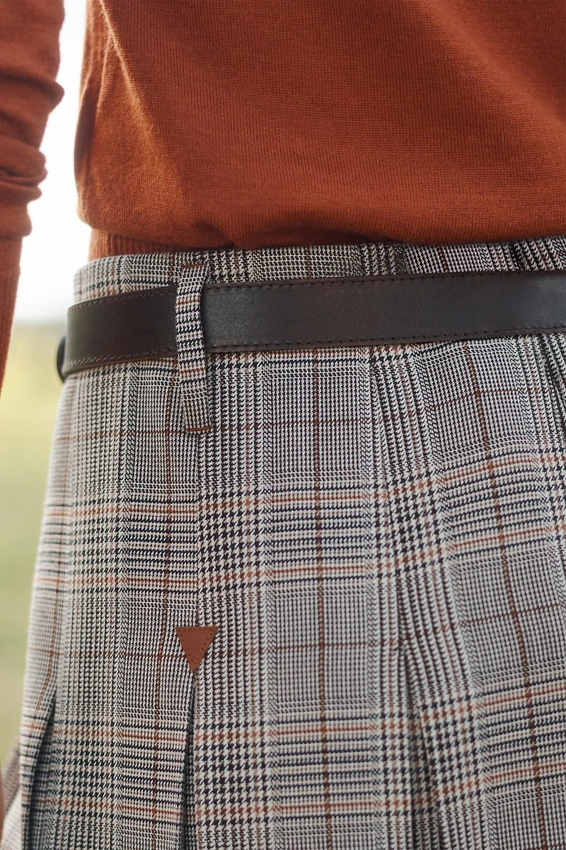 PLAID BOX PLEAT SKIRT - LIMITED EDITION