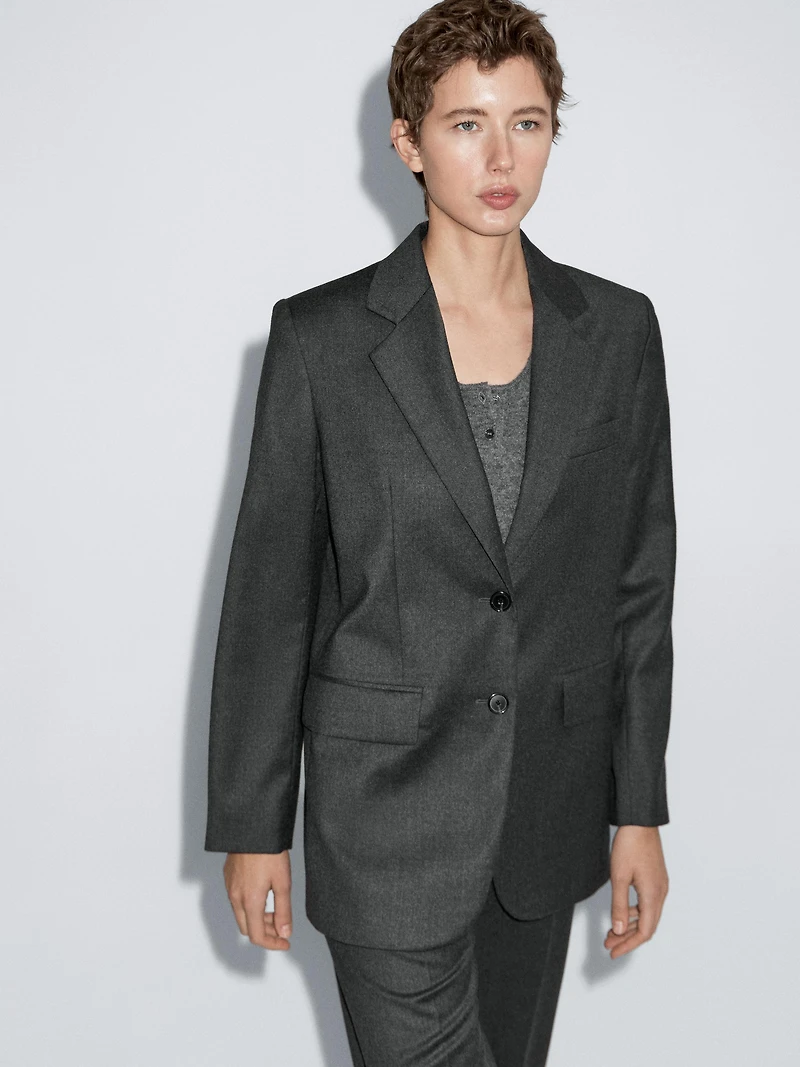 Veste de tailleur en flanelle 100 % laine