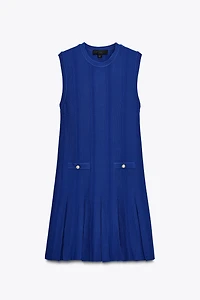PLEATED KNIT DRESS