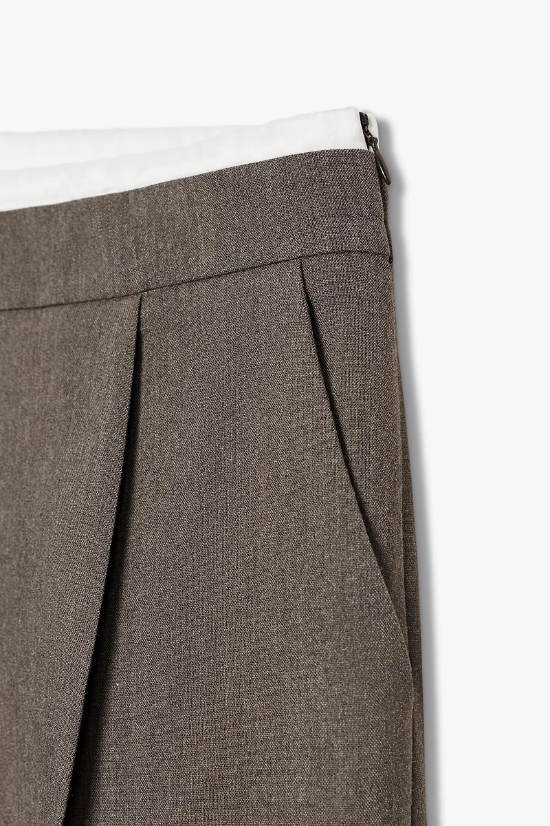 DOUBLE WAIST WIDE LEG PANTS