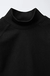 RIBBED T-SHIRT WITH RAISED TEXT