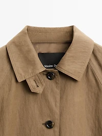 Trench taille ajustée en coton mélangé