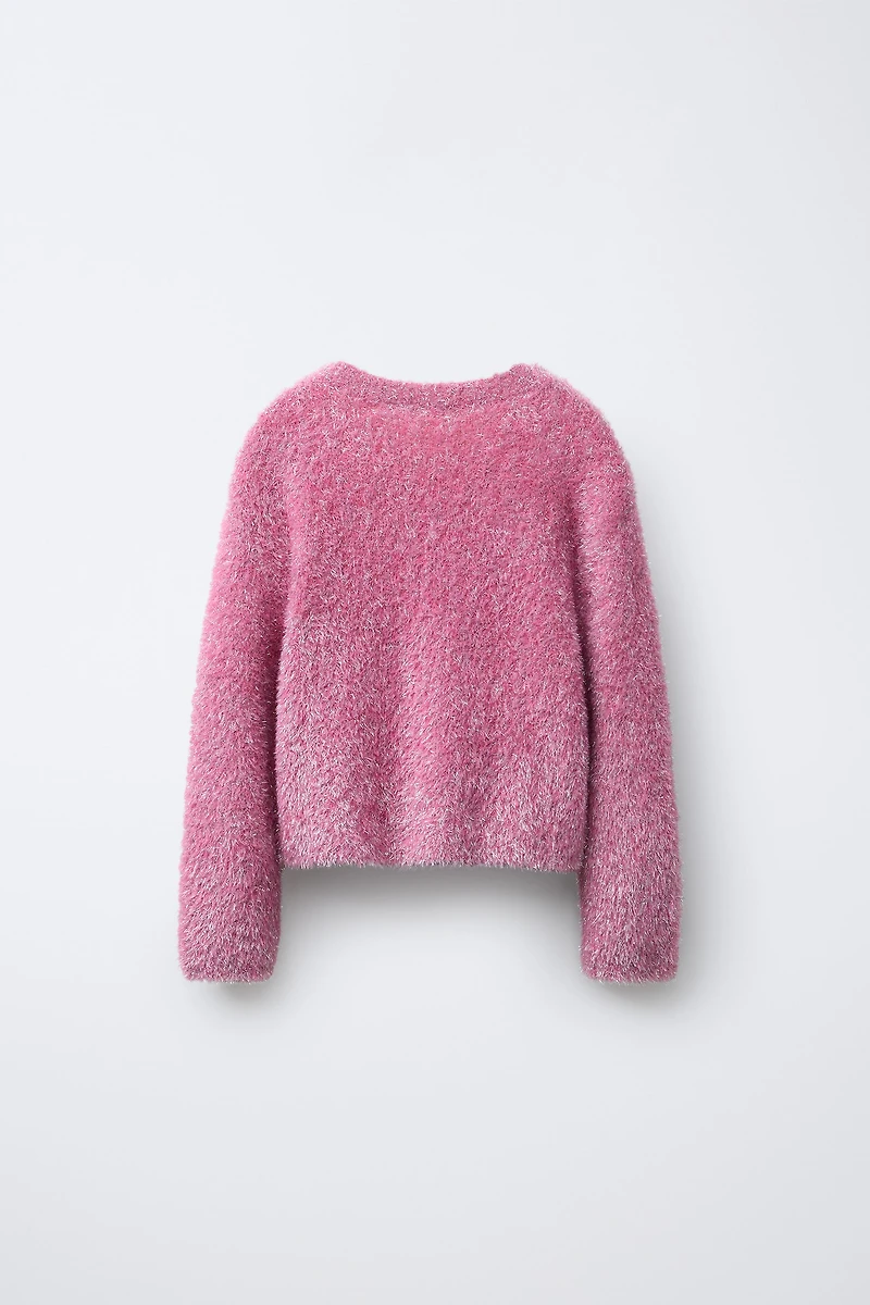 SPARKLY FAUX FUR KNIT JUMPER