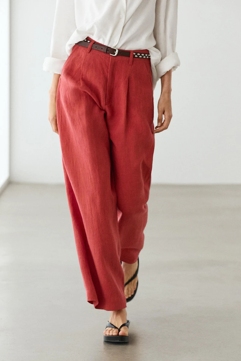 Loose fit linen trousers