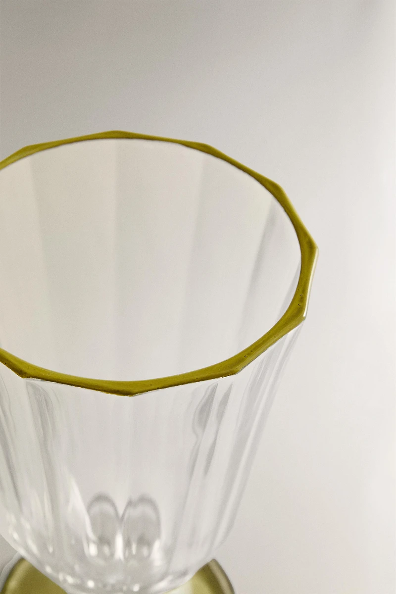 WINE GLASS WITH COLORED RIM