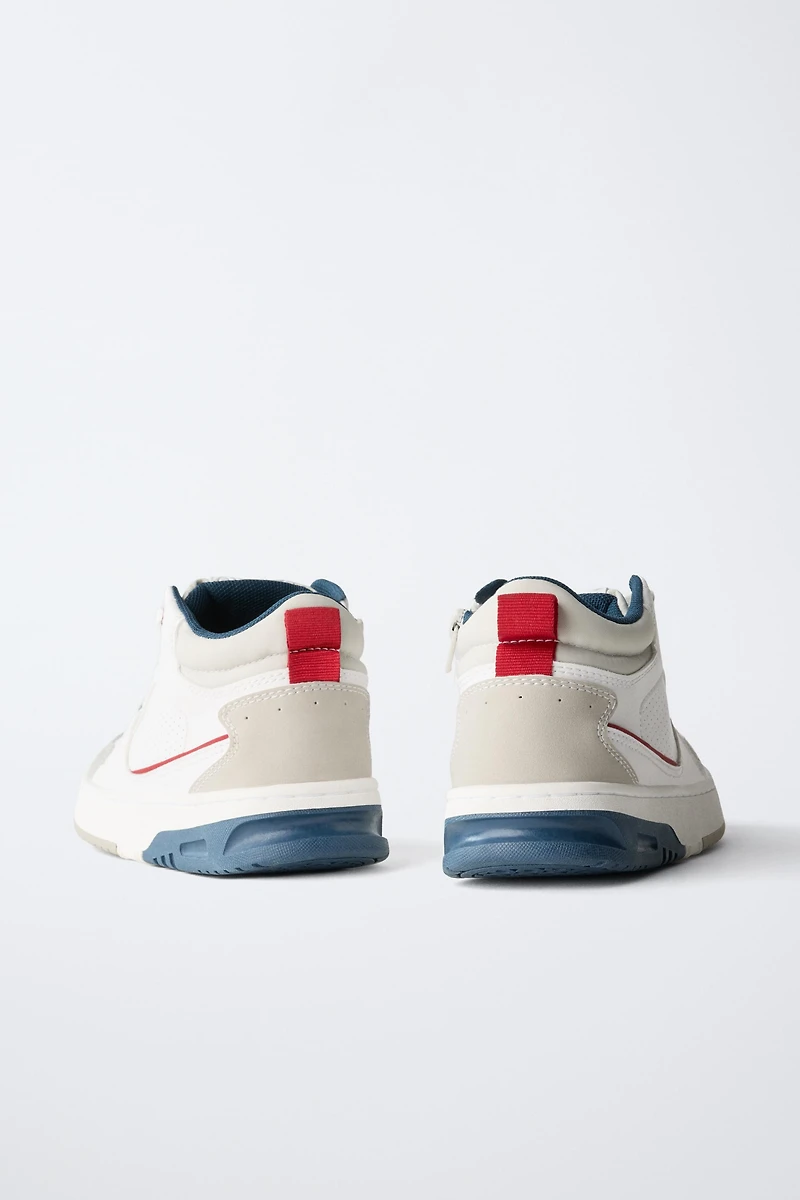 PIECED HIGH TOP SNEAKERS