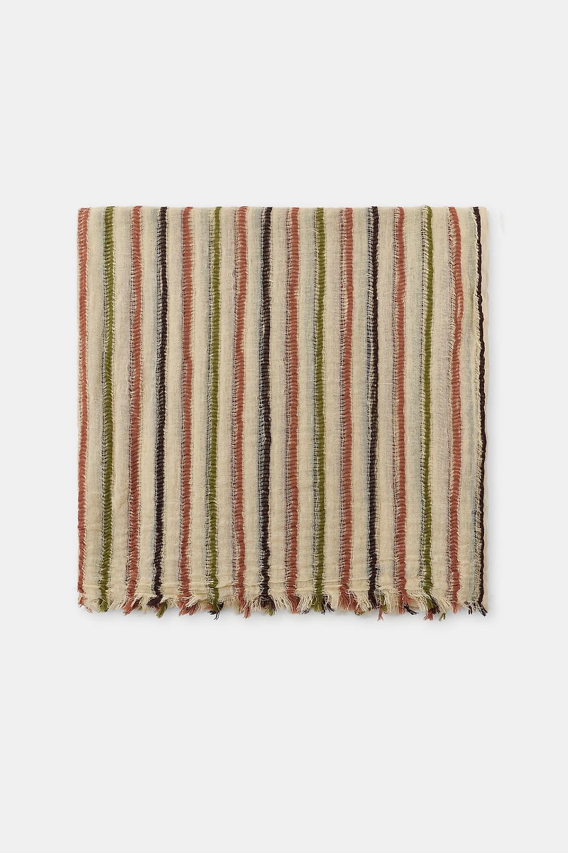 LINEN STRIPED SCARF