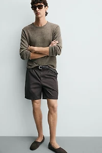 REGULAR FIT PLEATED SHORTS